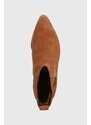 MICHAEL Michael Kors Semišové kotníkové boty MICHAEL Kors Kinlee dámské, hnědá barva, na podpatku, 40F3KNME5S