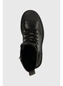 MICHAEL Michael Kors Kožené kotníkové boty MICHAEL Kors Hanley dámské, černá barva, na podpatku, 40F3HYME5L