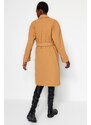 Trendyol Camel Belted Long Stamped Coat