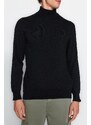 Trendyol Black Slim Fit Half Turtleneck Basic Knitwear Sweater