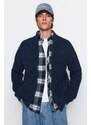 Trendyol Indigo Regular Fit Zippered Pocket Basic Anti-pilling Knitwear Cardigan