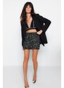 Trendyol Black Fitted Knitted Mini Skirt