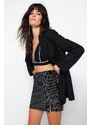 Trendyol Black Fitted Knitted Mini Skirt