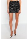 Trendyol Black Fitted Knitted Mini Skirt