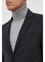 Vlněné sako Karl Lagerfeld černá barva