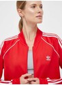 Mikina adidas Originals dámská, červená barva, s aplikací, IK4032