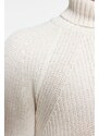 Trendyol Ecru Men's Slim Fit Turtleneck Raglan Sleeve Basic Knitwear Sweater