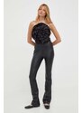 Kalhoty Twinset dámské, černá barva, přiléhavé, high waist