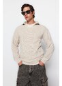 Trendyol Stone Unisex Regular Fit Polo Collar Anti-Pilling Knitwear Sweater