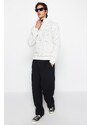 Trendyol Ecru Regular Fit Buttoned Turtleneck Nopple Knitwear Sweater