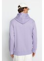 Trendyol Lilac Men's Regular/Normal Fit Hooded Text Printed Sweatshirt