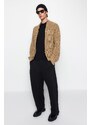 Trendyol Men's Mink Regular Fit Zippered Pocket Basic Anti-pilling Knitwear Cardigan