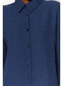 Trendyol Navy Blue Oversize/Cross-Fit Woven Shirt