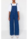 Trendyol Dark Blue Denim Overalls Jumpsuit