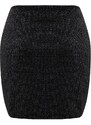Trendyol Black Fitted Knitted Mini Skirt