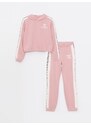 LC Waikiki Girls Hooded Printed Long Sleeve Sweatshirt And Sweatpants