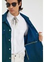 Džínová bunda Levi's pánská, tyrkysová barva, přechodná, oversize