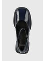 Kožené lodičky Vagabond Shoemakers ANSIE tmavomodrá barva, na podpatku, 5445.260.64