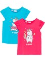 bonprix Dívčí tričko (2 ks v balení), organická bavlna Pink