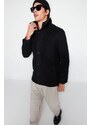 Trendyol Black Men's Regular Fit Standing Collar Wool Blended Winter Coat