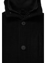 Trendyol Black Men's Regular Fit Standing Collar Wool Blended Winter Coat