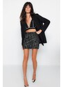 Trendyol Black Fitted Knitted Mini Skirt