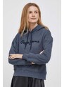 Mikina Pepe Jeans Nanette dámská, tmavomodrá barva, s kapucí, s aplikací