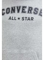 Mikina Converse šedá barva, s kapucí, s potiskem
