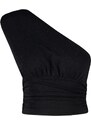 Trendyol Black Crop Lined Knitted Shimmer Bustier