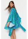 Trendyol Abstract Patterned Belted Mini Woven Kimono & Kaftan