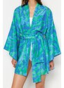 Trendyol Abstract Patterned Belted Mini Woven Kimono & Kaftan