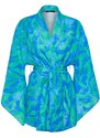 Trendyol Abstract Patterned Belted Mini Woven Kimono & Kaftan