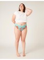 Menstruační kalhotky Modibodi Sensual Hi-Waist Bikini Maxi Wildflower Aqua - VYBALENÉ (MODI4042WAVYB)