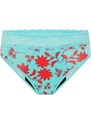 Menstruační kalhotky Modibodi Sensual Hi-Waist Bikini Maxi Wildflower Aqua (MODI4042WA) XS
