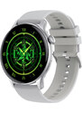 Chytré hodinky Madvell Talon s bluetooth voláním stříbrná s šedým silikonovým řemínkem