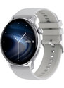 Chytré hodinky Madvell Talon s bluetooth voláním stříbrná s šedým silikonovým řemínkem