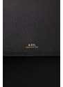 Kožená kabelka A.P.C. černá barva
