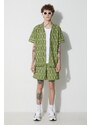 Bavlněné šortky Filling Pieces Resort zelená barva, 93026701019