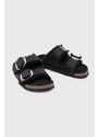 Kožené pantofle Birkenstock dámské, černá barva