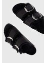 Kožené pantofle Birkenstock dámské, černá barva