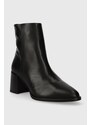 Nízké kozačky Calvin Klein ALMOND ANKLE BOOT 55 - EPI MN MX dámské, černá barva, na podpatku, HW0HW01701