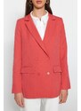 Trendyol Red Regular Lined Double Breasted Closure Woven Blazer Jacket