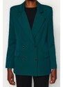 Trendyol Emerald Green Regularly Lined Woven Blazer Jacket with Button Detail