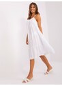 Fashionhunters Bílé letní šaty na ramínka OCH BELLA