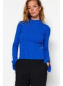 Trendyol Saks Sleeve Ends Detailed Knitwear Sweater