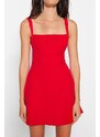 Trendyol Red Open Waist/Weave Skater Evening Dress