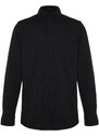 Trendyol Black Regular Fit Waffle Textured Knitted Shirt