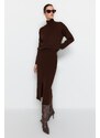 Trendyol Brown Turtleneck Knitwear Two Piece Set