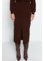 Trendyol Brown Turtleneck Knitwear Two Piece Set