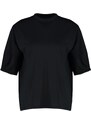 Trendyol Black 100% Cotton Premium Oversize/Wide Fit All-in-One Square Arms Knitted T-Shirt